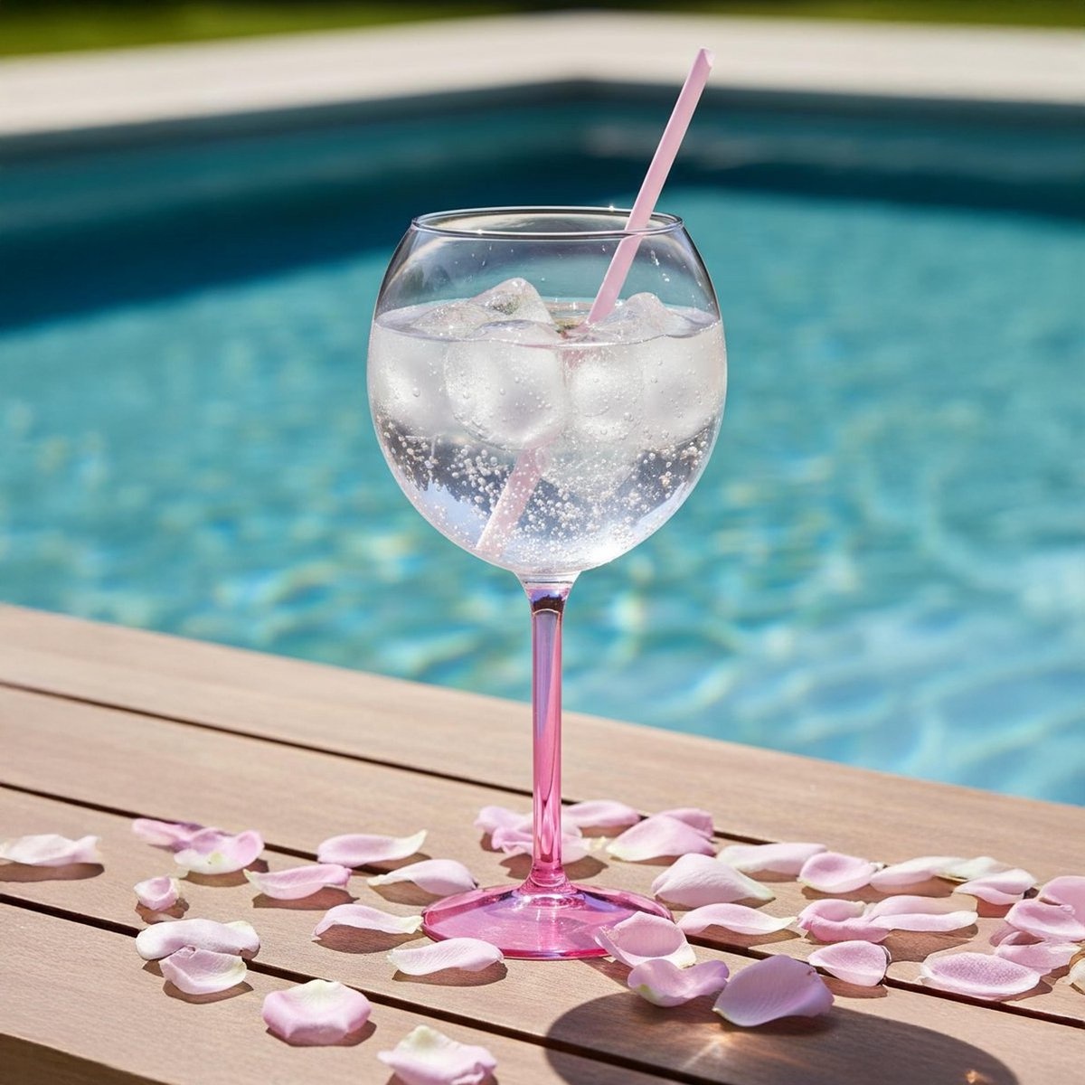 HappyGlass Miss Liza Gin-Tonicglas met Gekleurde Steel 2 Pack - Kunststof Glazen 630 ml