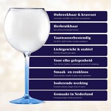 HappyGlass Miss Liza Gin-Tonicglas met Gekleurde Steel 2 Pack - Kunststof Glazen 630 ml