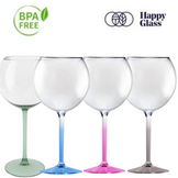 HappyGlass Miss Liza Gin-Tonicglas met Gekleurde Steel 2 Pack - Kunststof Glazen 630 ml