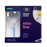 HappyGlass Miss Liza Gin-Tonicglas met Gekleurde Steel 2 Pack - Kunststof Glazen 630 ml
