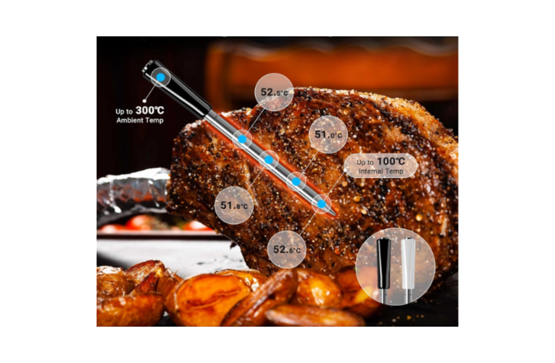 Draadloze vleesthermometer met dubbele sondes – slimme wireless BBQ thermometer
