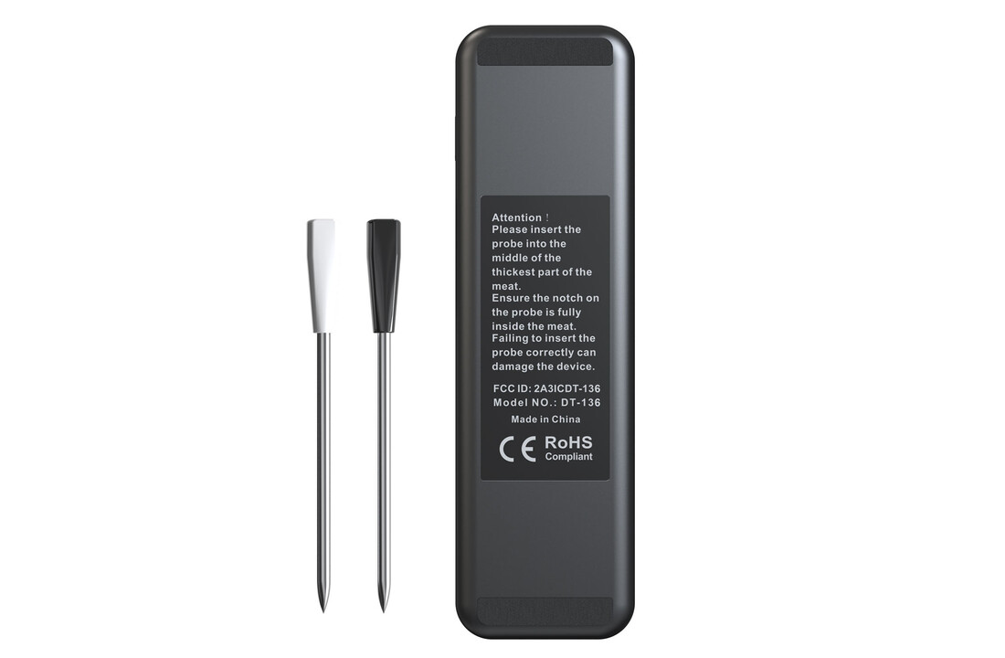 Draadloze vleesthermometer met dubbele sondes – slimme wireless BBQ thermometer