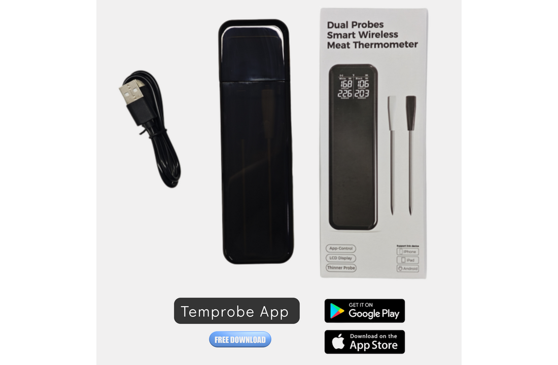 Draadloze vleesthermometer met dubbele sondes – slimme wireless BBQ thermometer
