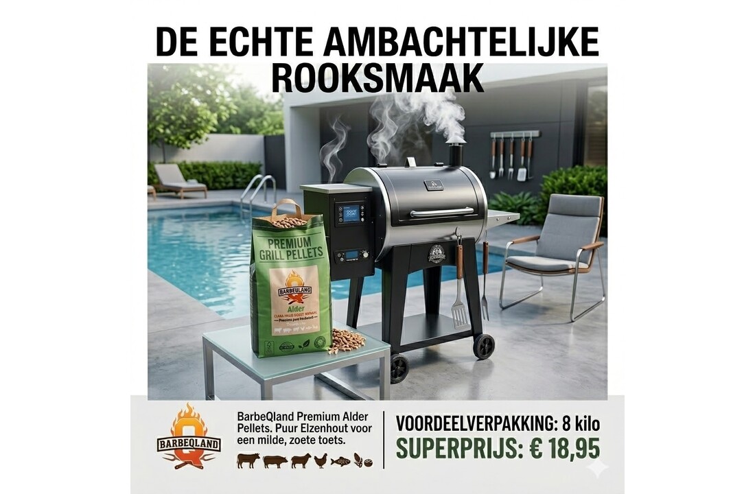 BarbeQland BBQ Pellets Alder – 100% Natuurlijk Elzenhout (8 kg)