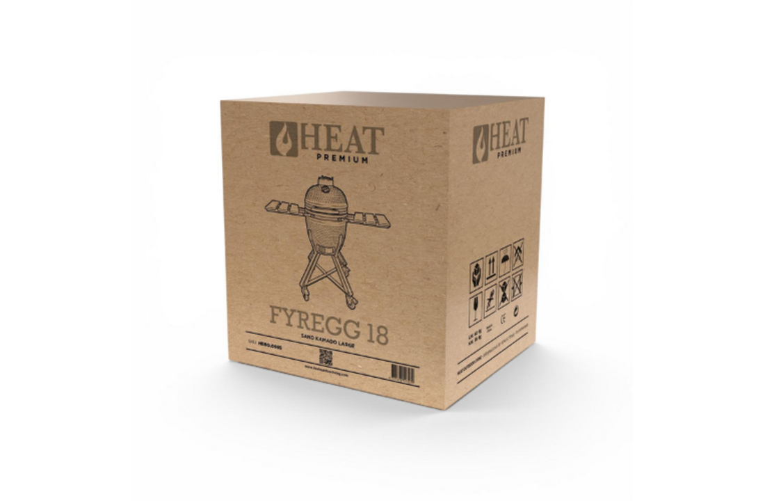 HEAT Kamado Fyregg 18 Keramische Kamado BBQ – Bruin