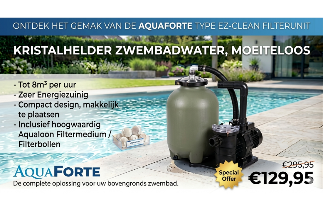 Aqualoon Zwembad Filterset voor opzetbaden en plunge pools