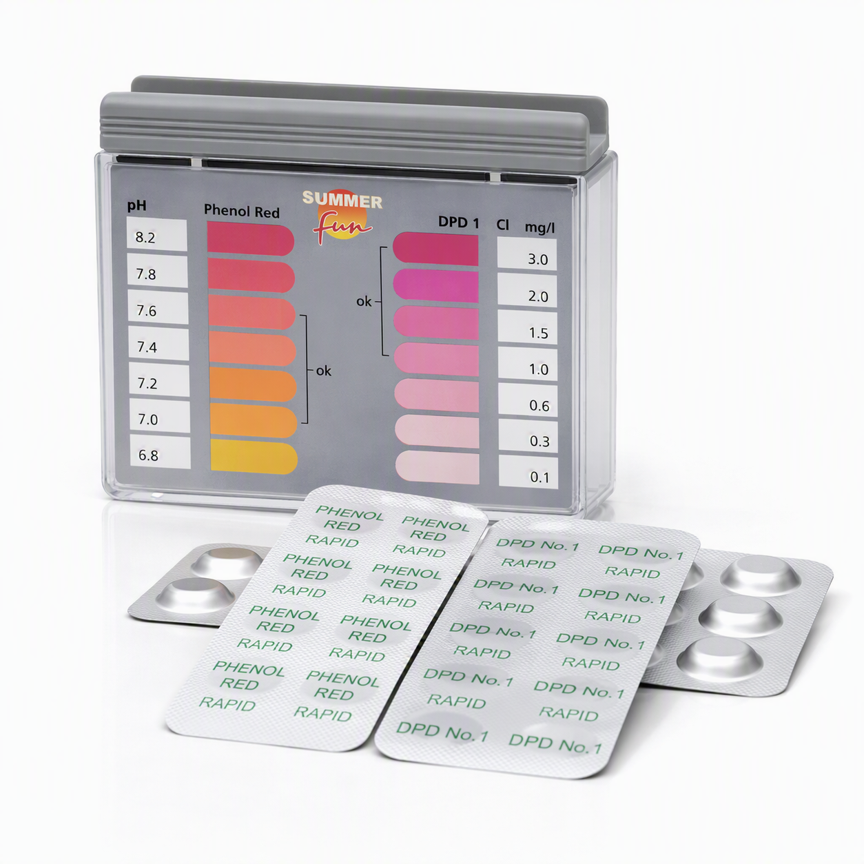 Zwembad Testset met tabletten DPD1 en pH - Tester