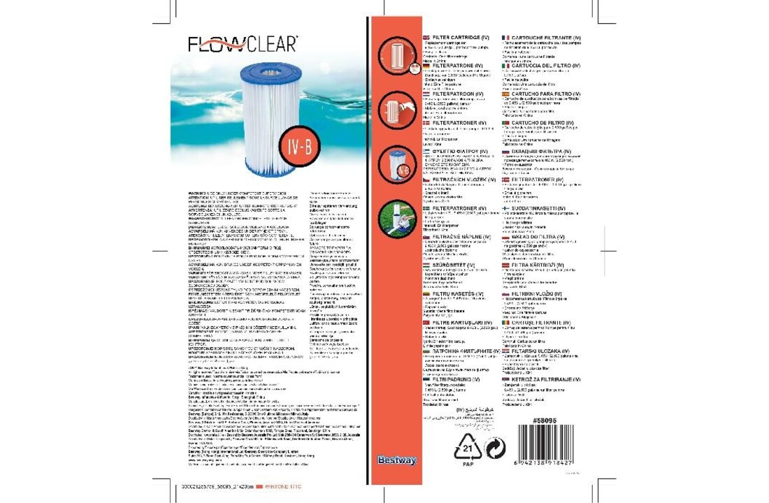Bestway filter / cartridge type 4 (IV)- 1 Stuk