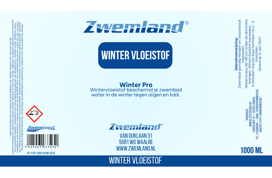 Winter Pro - Zwembad Wintervloeistof 1L - Anti Alg