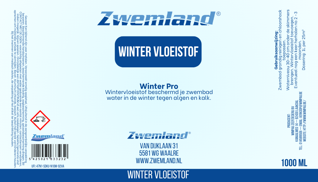 Winter Pro - Zwembad Wintervloeistof 1L - Anti Alg