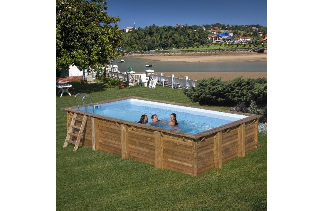 GRE Zwembad Loire Set Grenen Rechthoek 620 x 420 cm