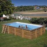 GRE Zwembad Loire Set Grenen Rechthoek 620 x 420 cm