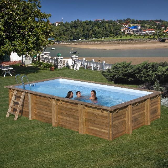 GRE Zwembad Loire Set Grenen Rechthoek 620 x 420 cm