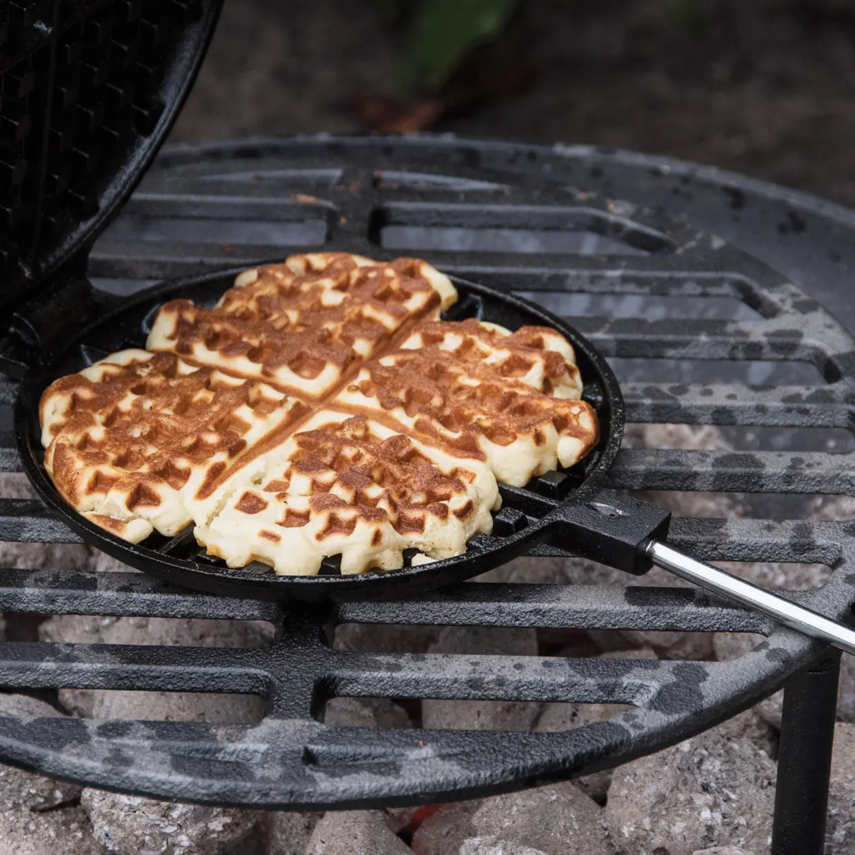 Wafelijzer voor BBQ en Kampvuur - Gietijzeren Wafelmaker