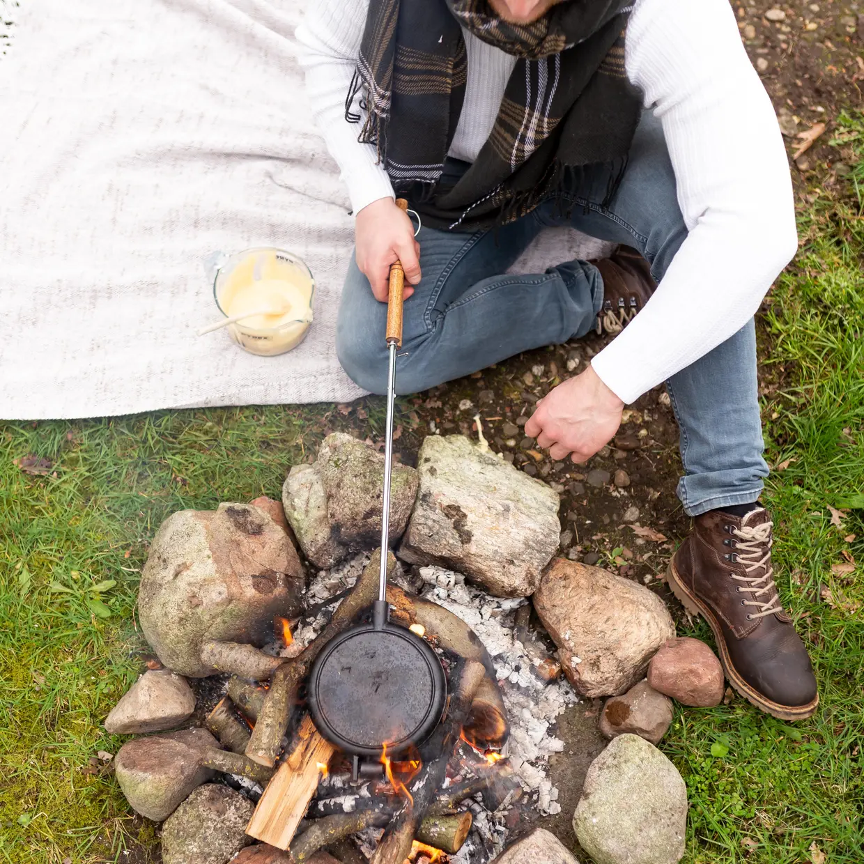Wafelijzer voor BBQ en Kampvuur - Gietijzeren Wafelmaker