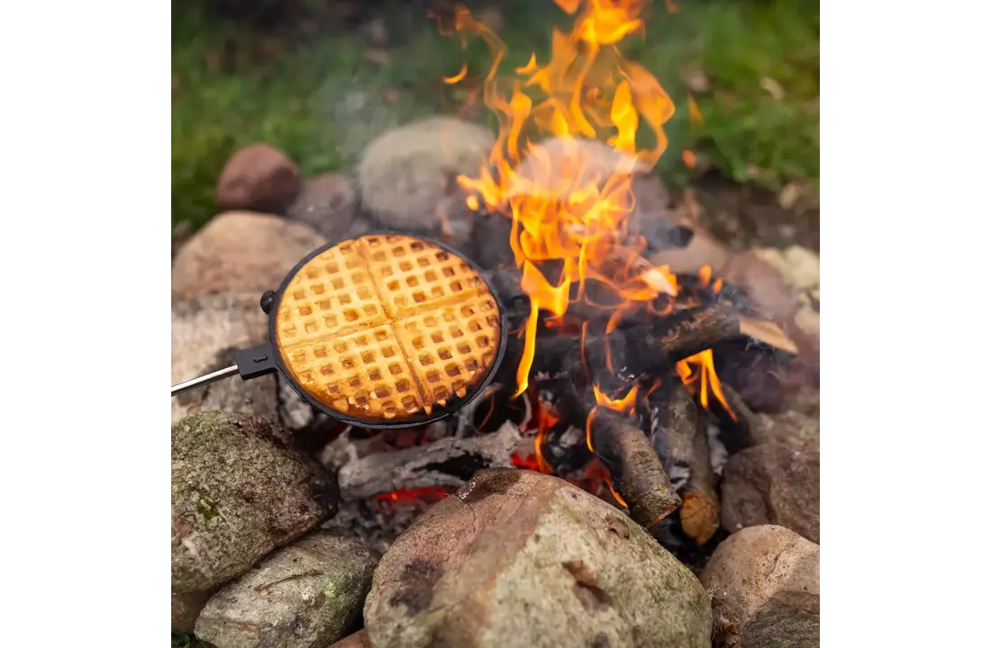 Wafelijzer voor BBQ en Kampvuur - Gietijzeren Wafelmaker