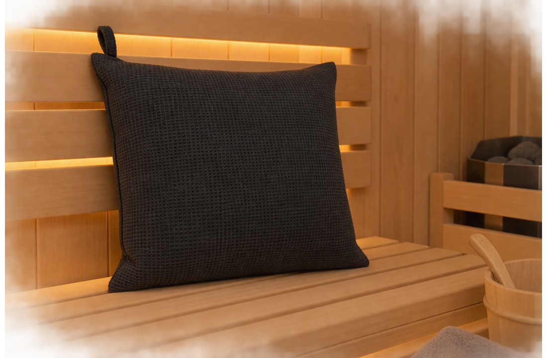 Emendo sauna kussen donkergrijs 26 x 30 cm