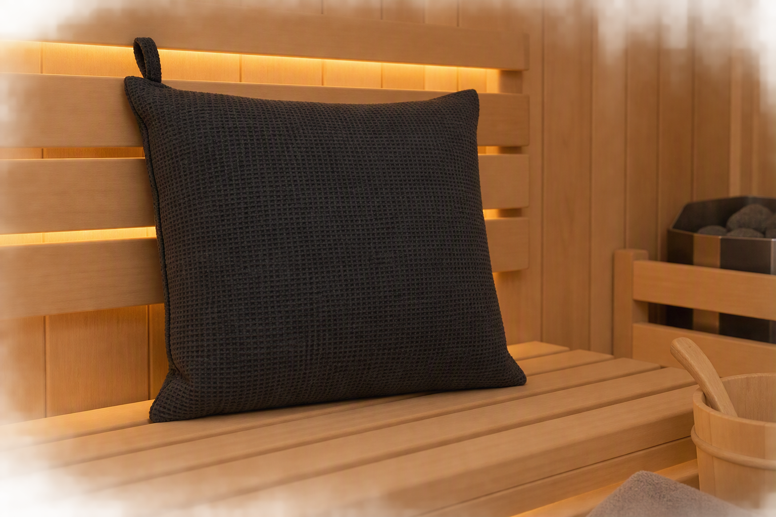 Emendo sauna kussen donkergrijs 26 x 30 cm