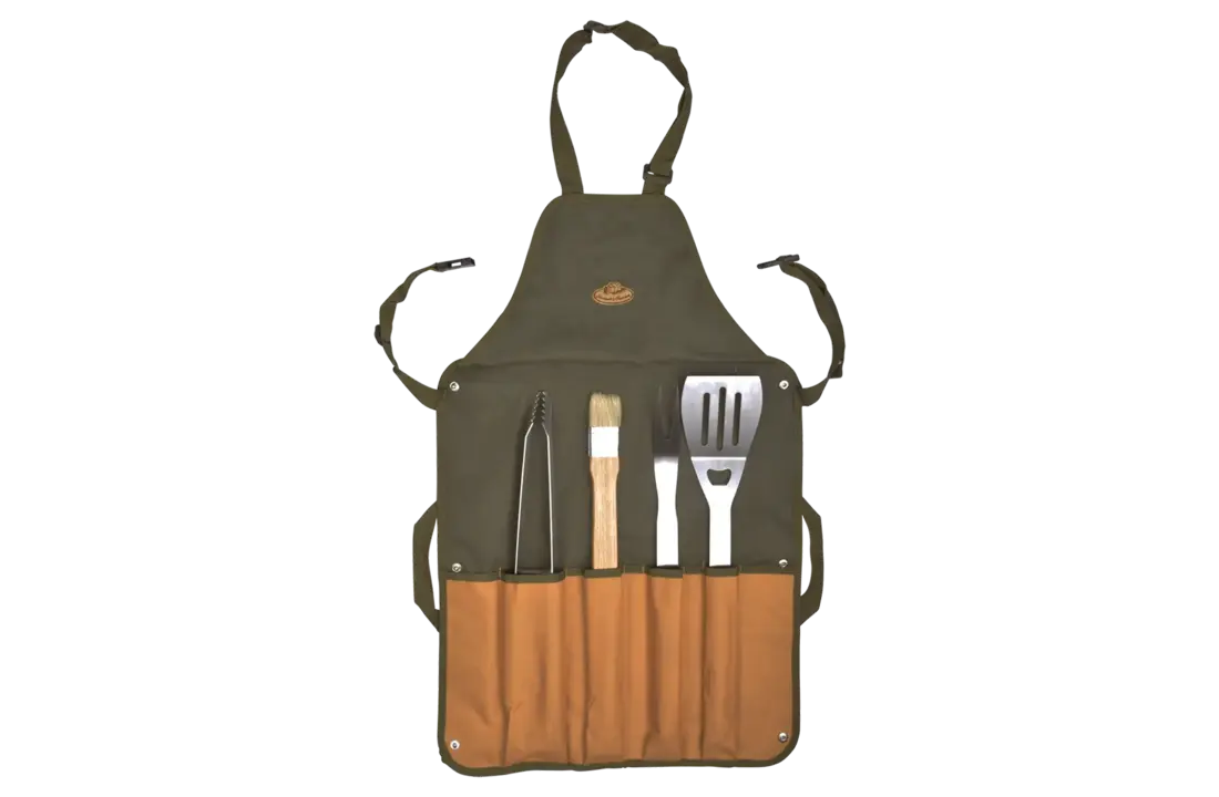 Barbecue Schort - Apron met 5-delige BBQ set