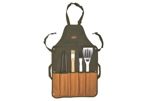 Barbecue Schort - Apron met 5-delige BBQ set
