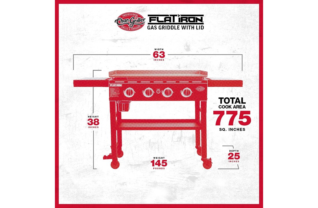 Char-Griller Flat Iron 4-Brander Gas Bakplaat / Plancha