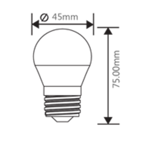 E27 | 5W Led Kogel Lamp G45| 3000K Warm Wit