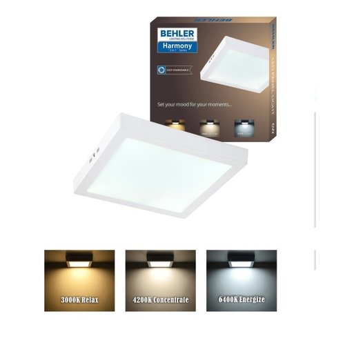 LED Downlight | 6W | Verwisselbare kleur [3 in 1] | Opbouw Plafondlamp Vierkant