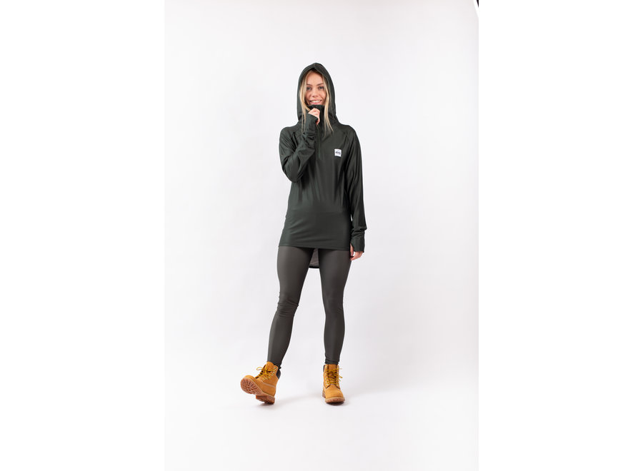 Icecold Zip Hood Top – Forest Green