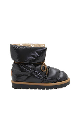 Flufié Goose Down Pillow Boots – Shiny Jet Black