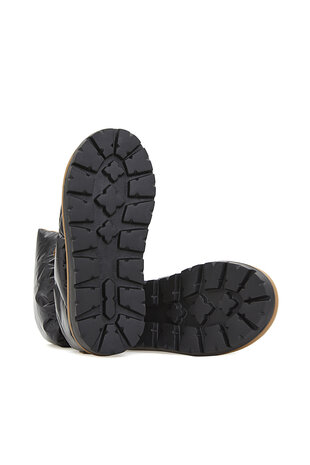 Flufié Goose Down Pillow Boots – Shiny Jet Black