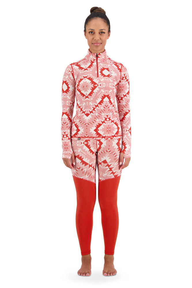 Mons Royale Women’S Cascade ¼ Zip – Retro Red Nordtek