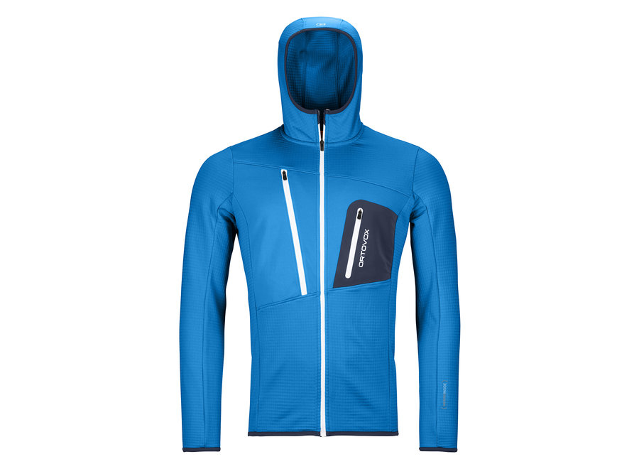 Men's Fleece Grid Hoody - Safety Blue