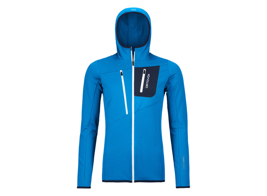 Women's Fleece Grid Hoody - Safety Blue