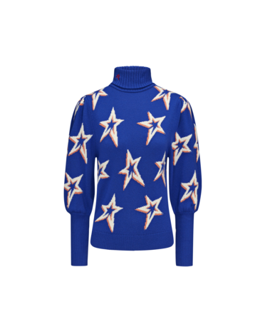 Perfect Moment Star Dust Balloon Sleeve Sweater - Dazzling Blue Star Dust