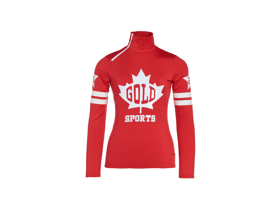 Maple Leaf Ski Pully - Flame