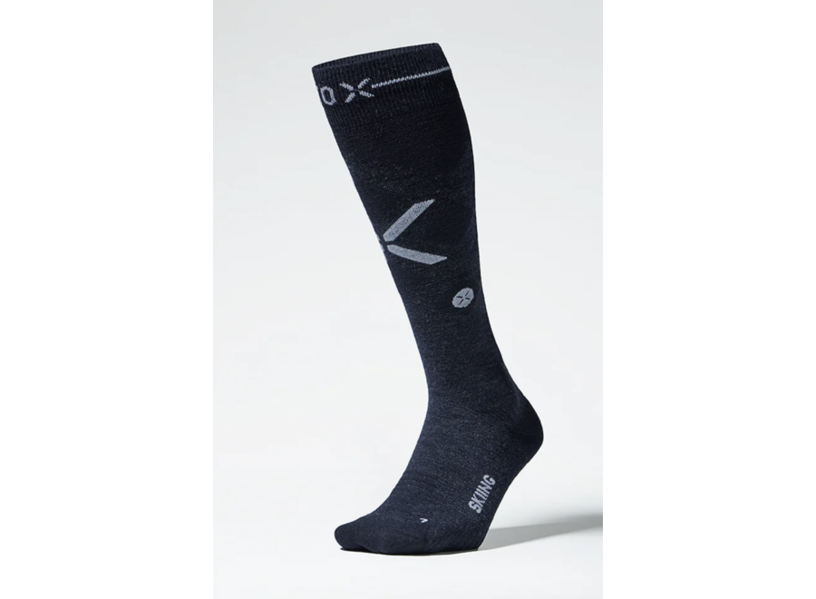 Men's Merino Skiing Socks - Navy / White
