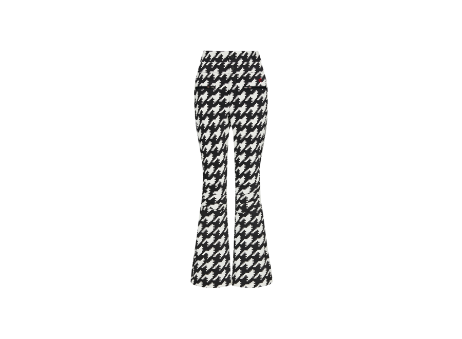 Aurora High Waist Flare Pant – Houndstooth/ Black/ Snow White