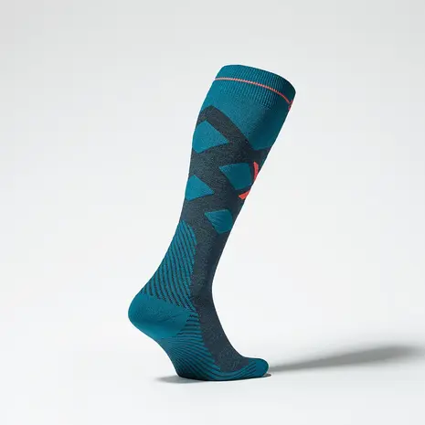 Stox Merino Skiing Socks Men - Teal / Red Fluor Stox Merino Skiing Socks Men - Teal / Red Fluor