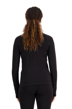 Mons Royale Women ’S Olympus Merino Base Layer Half Zip - Black Mons Royale Women ’S Olympus Merino Base Layer Half Zip - Black