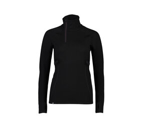 Mons Royale Women ’s Olympus Merino Base Layer Half Zip - Black
