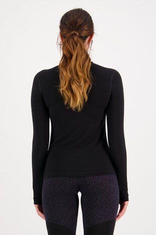 Mons Royale Women’S Cascade Merino Base Layer Mock Neck Long Sleeve - Black Mons Royale Women’S Cascade Merino Base Layer Mock Neck Long Sleeve - Black