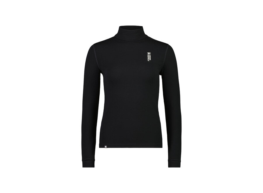 Women’s Cascade Merino Base Layer Mock Neck Long Sleeve - Black