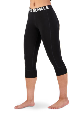 Mons Royale Women’S Cascade Merino Base Layer 3/4 Legging - Black Mons Royale Women’S Cascade Merino Base Layer 3/4 Legging - Black