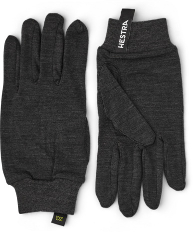 Hestra Merino Wool Liner Active 5 Finger - Charcoal Hestra Merino Wool Liner Active 5 Finger - Charcoal