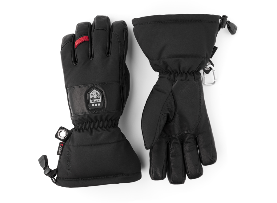 Power Heater Gauntlet 5 Finger - Black/Black