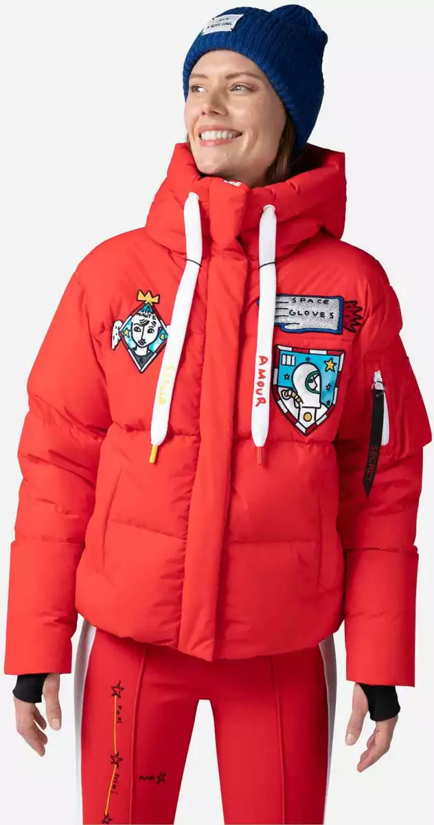 Rossignol Women\'s Free Red Down Sport Style Jacket Bomber Modul - JCC 