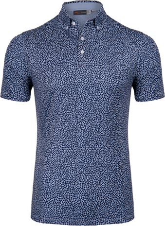 Kjus Lance Printed Polo  S/S - Blue Fog/Atlanta Blue