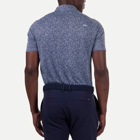 Kjus Lance Printed Polo  S/S - Blue Fog/Atlanta Blue