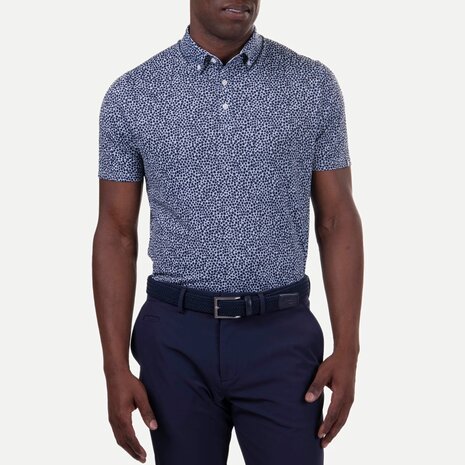 Kjus Lance Printed Polo  S/S - Blue Fog/Atlanta Blue