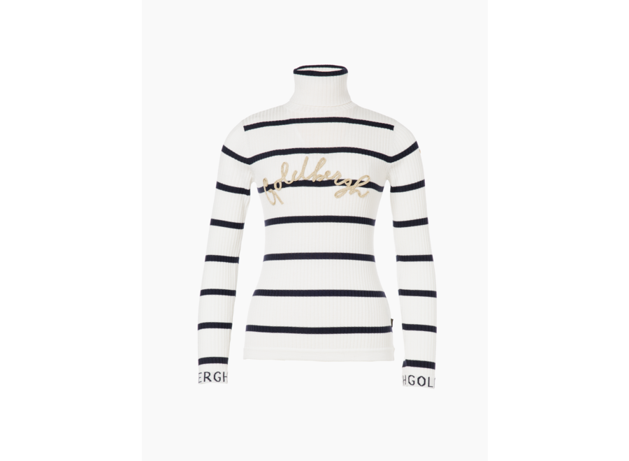 Mimi Long Sleeve Knit Sweater - Breton Stripe Cream/Blue
